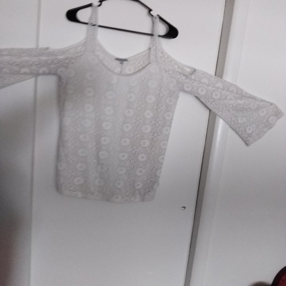 Charlotte Russe Size L White Lace Top